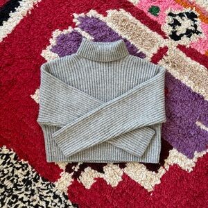 Cropped Rib Knit Sweater